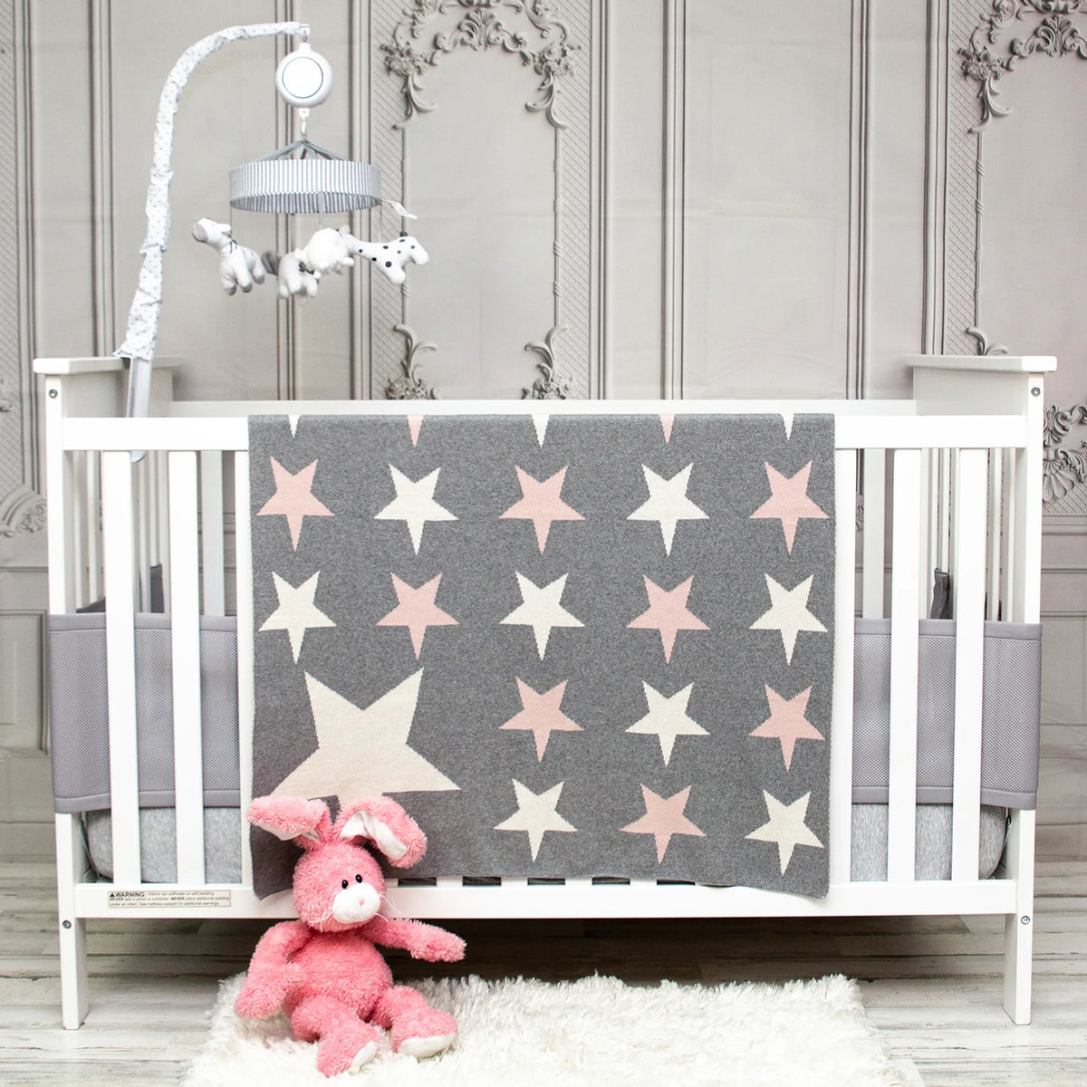 Parkland Collection Twinkle Stars Transitional KNITTED 32" X 40" Baby Blanket