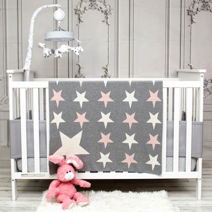 Parkland Collection Twinkle Stars Transitional KNITTED 32" X 40" Baby Blanket