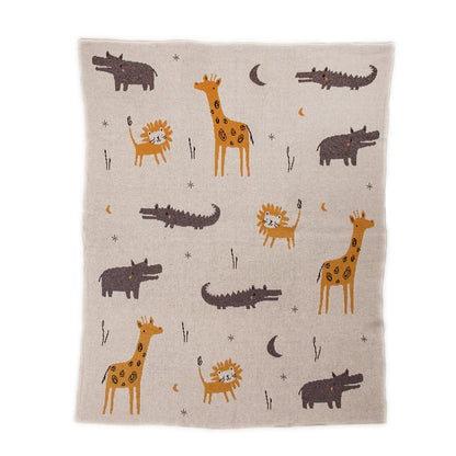 Parkland Collection Once Upon A Time In Zooland Transitional KNITTED 32" X 40" Baby Blanket