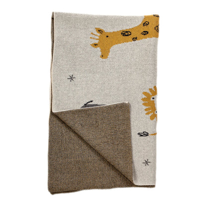 Parkland Collection Once Upon A Time In Zooland Transitional KNITTED 32" X 40" Baby Blanket