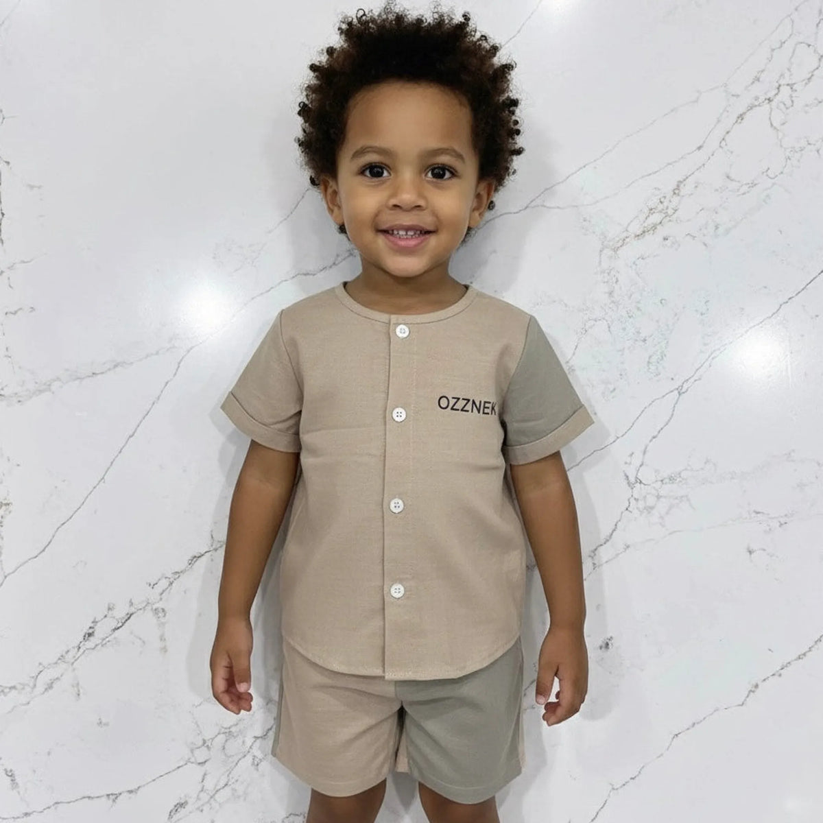 Sandstone Two Piece- Boys Linen Summer and Spring Outfit