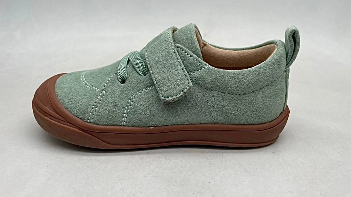 Moss Barefoot Kids Sneakers Suede Leather, Flexible Sole, Velcro Closure