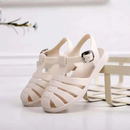 Kids Jelly Sandals Waterproof, Wide Toe | Roman Style